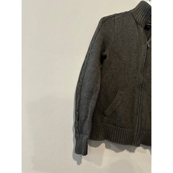 Ralph Lauren Fall Pink Logo Long Sleeve Zip Up Small Knit Sweater Grey Jacket - Picture 4 of 12